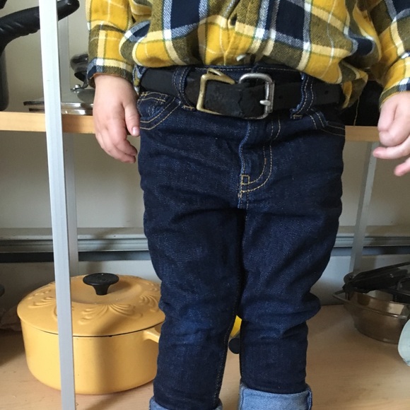 Handmade vintage kids leather belt, copper & brass - Picture 2 of 6